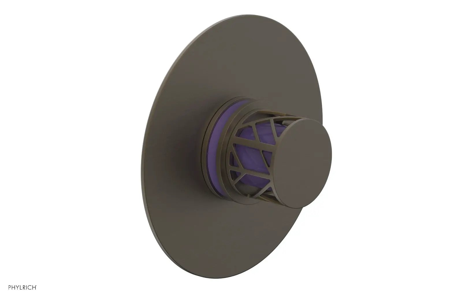 Phylrich JOLIE Pressure Balance Shower Plate & Handle Trim, Round Handle with "Purple" Accents by Phylrich