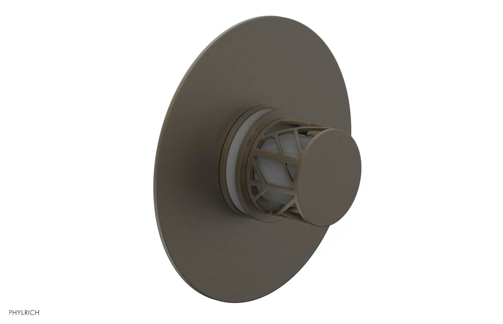 Phylrich JOLIE Thermostatic Shower Trim, Round Handle with "Grey" Accents by Phylrich