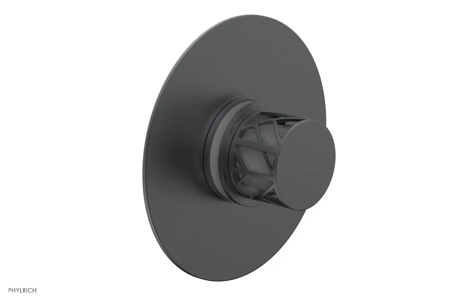 Phylrich JOLIE Pressure Balance Shower Plate & Handle Trim, Round Handle with "Grey" Accents by Phylrich