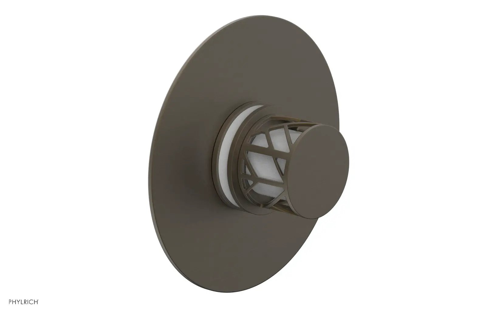 Phylrich JOLIE Thermostatic Shower Trim, Round Handle with "White" Accents by Phylrich