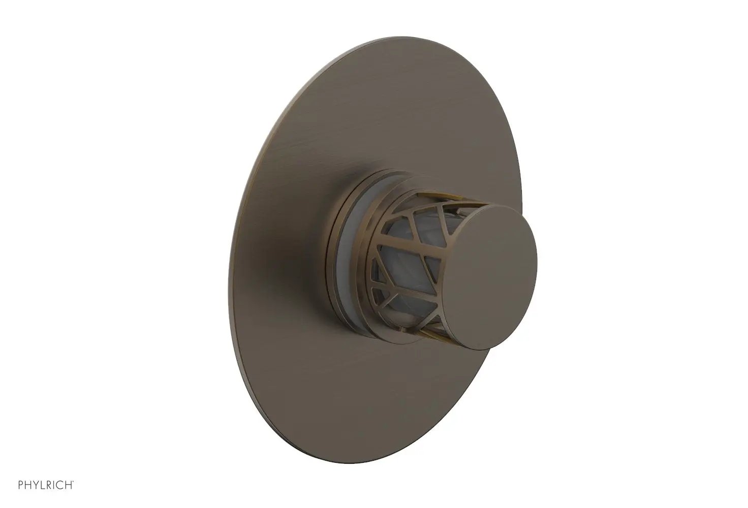Phylrich JOLIE Pressure Balance Shower Plate & Handle Trim, Round Handle with "Grey" Accents by Phylrich
