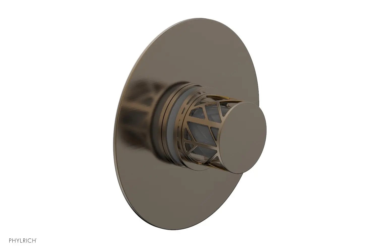 Phylrich JOLIE Pressure Balance Shower Plate & Handle Trim, Round Handle with "Grey" Accents by Phylrich