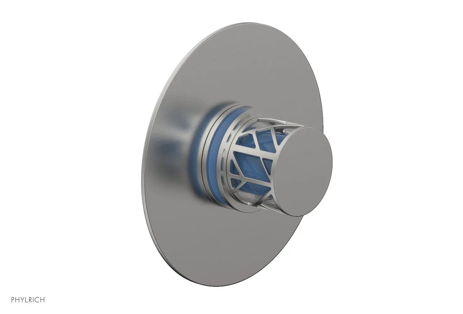 Phylrich JOLIE Thermostatic Shower Trim, Round Handle with "Light Blue" Accents by Phylrich