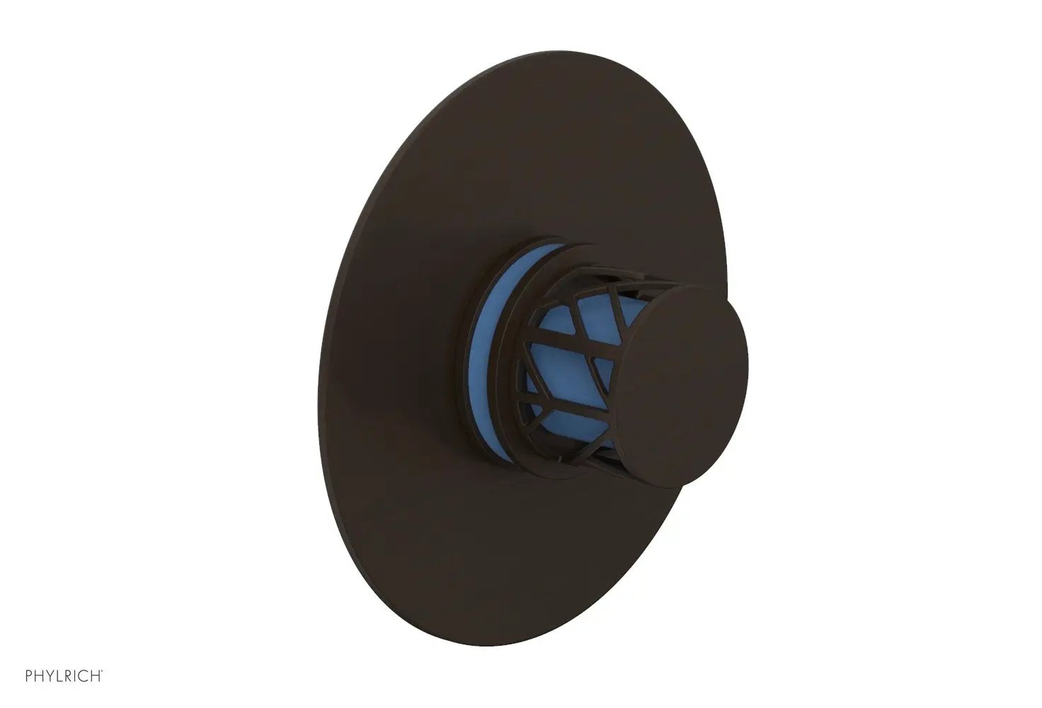 Phylrich JOLIE Pressure Balance Shower Plate & Handle Trim, Round Handle with "Light Blue" Accents by Phylrich