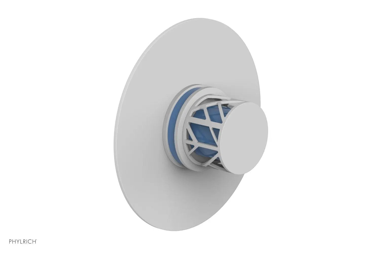 Phylrich JOLIE Thermostatic Shower Trim, Round Handle with "Light Blue" Accents by Phylrich
