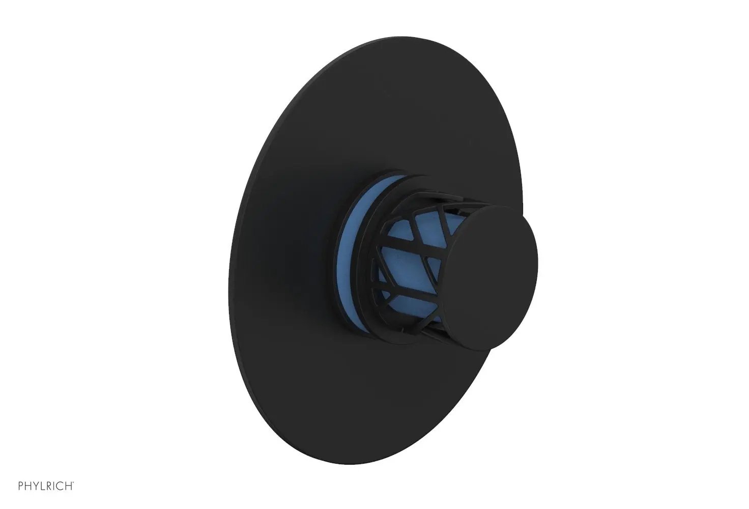 Phylrich JOLIE Thermostatic Shower Trim, Round Handle with "Light Blue" Accents by Phylrich