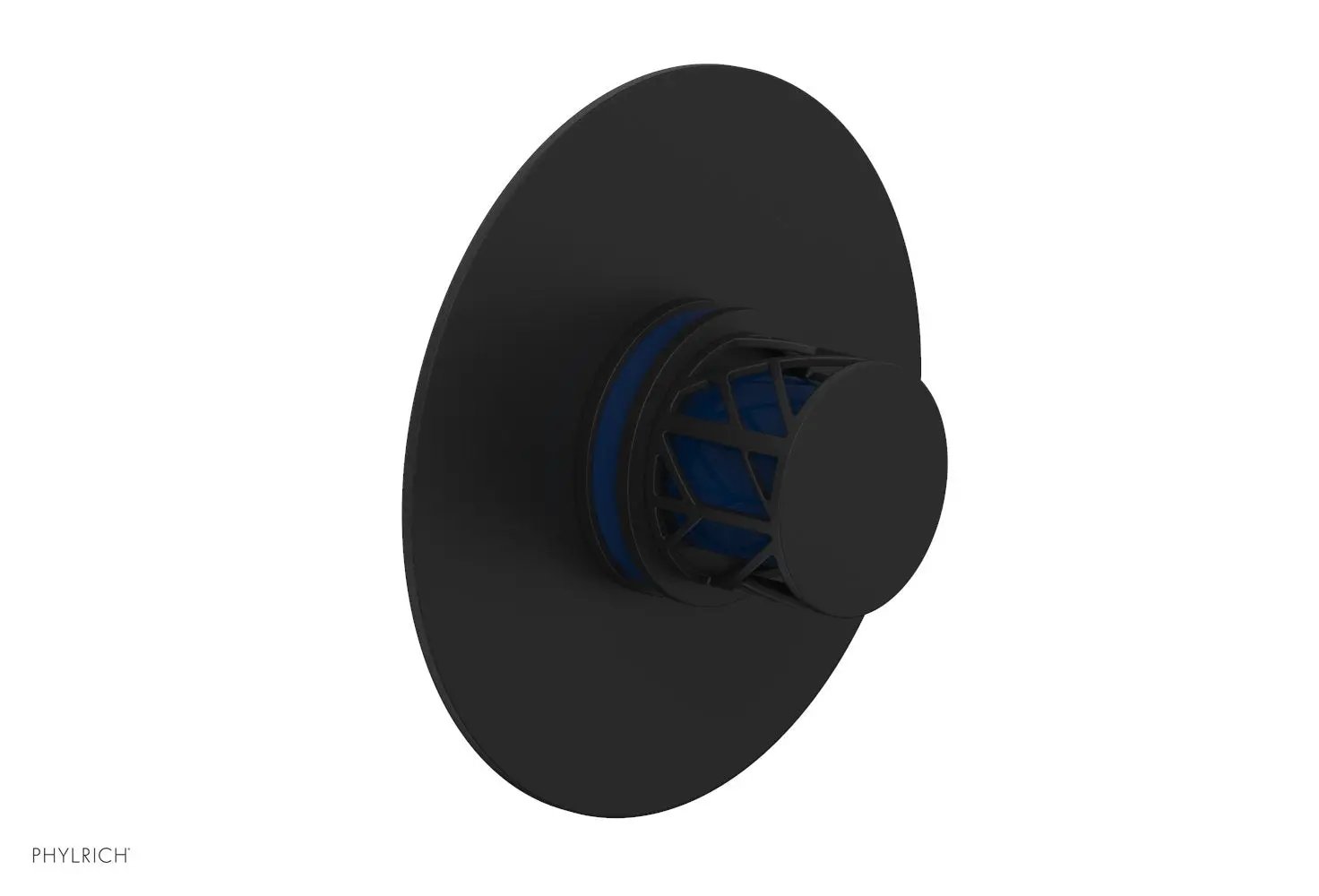 Phylrich JOLIE Thermostatic Shower Trim, Round Handle with "Navy Blue" Accents by Phylrich