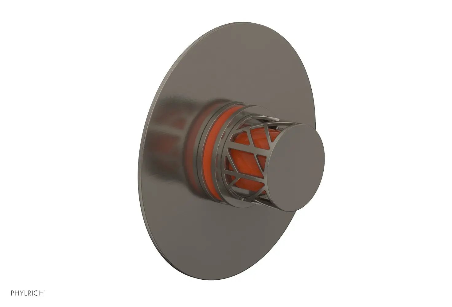 Phylrich JOLIE Pressure Balance Shower Plate & Handle Trim, Round Handle with "Orange" Accents by Phylrich