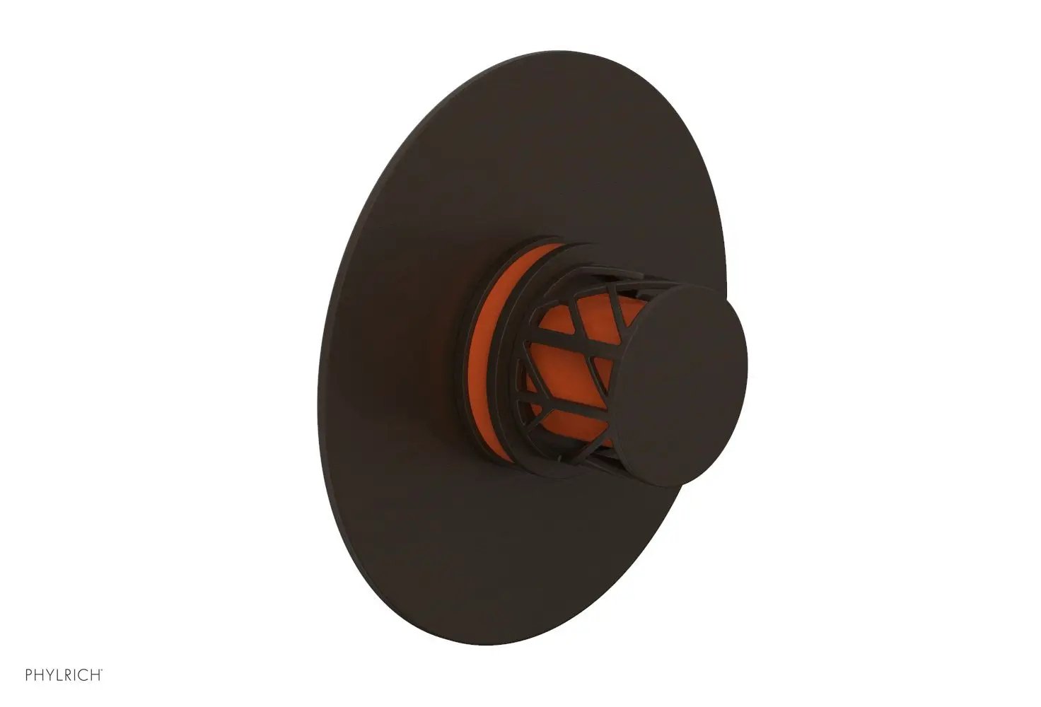 Phylrich JOLIE Thermostatic Shower Trim, Round Handle with "Orange" Accents by Phylrich