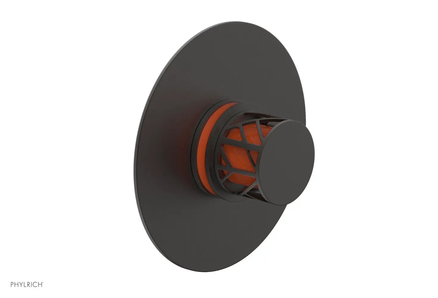Phylrich JOLIE Thermostatic Shower Trim, Round Handle with "Orange" Accents by Phylrich