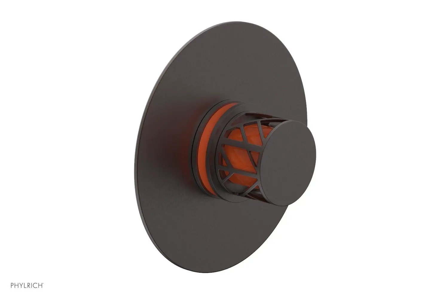 Phylrich JOLIE Thermostatic Shower Trim, Round Handle with "Orange" Accents by Phylrich