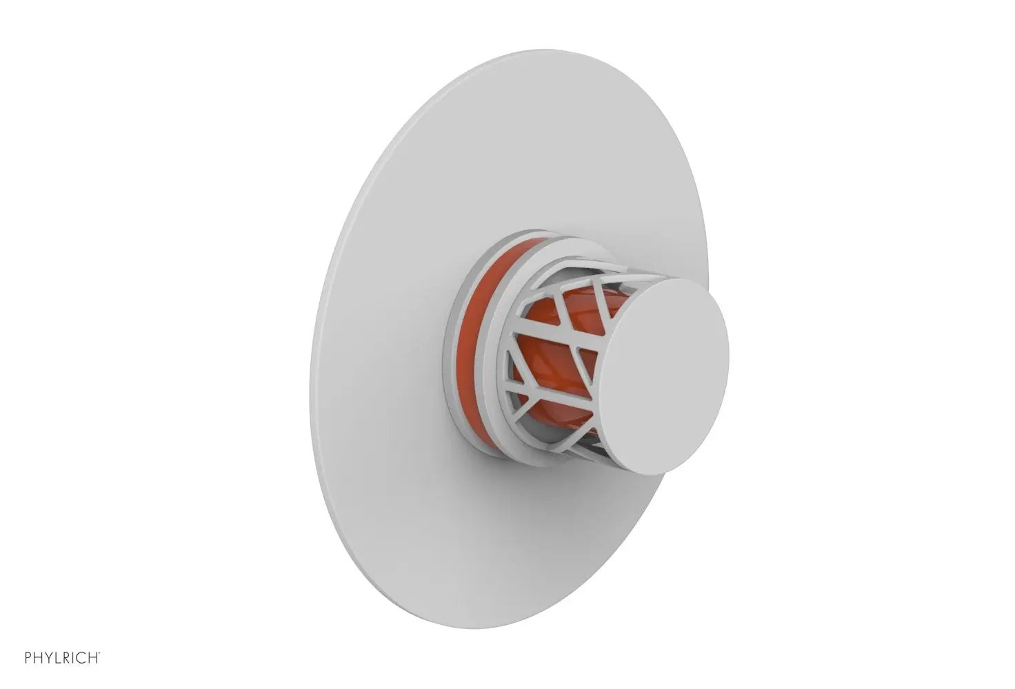 Phylrich JOLIE Thermostatic Shower Trim, Round Handle with "Orange" Accents by Phylrich