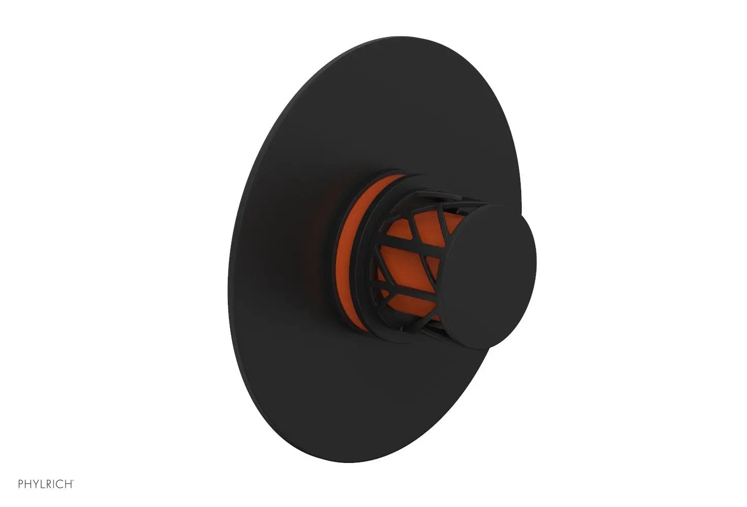 Phylrich JOLIE Thermostatic Shower Trim, Round Handle with "Orange" Accents by Phylrich