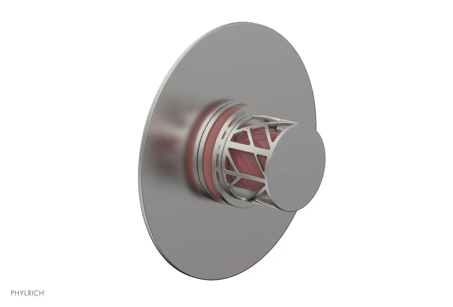 Phylrich JOLIE Pressure Balance Shower Plate & Handle Trim, Round Handle with "Pink" Accents by Phylrich