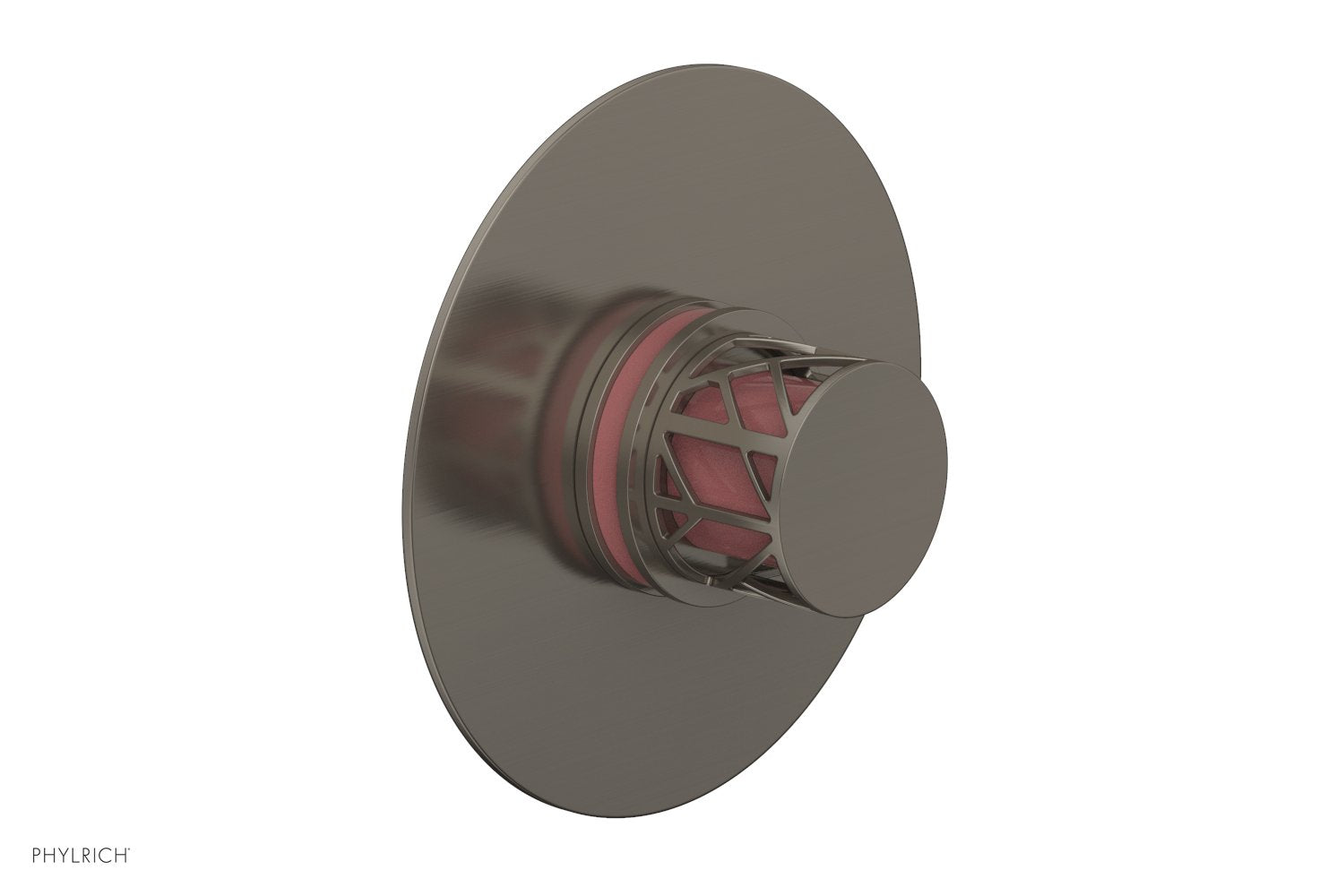 Phylrich JOLIE Thermostatic Shower Trim, Round Handle with "Pink" Accents