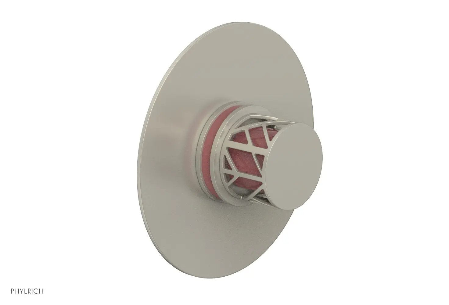 Phylrich JOLIE Thermostatic Shower Trim, Round Handle with "Pink" Accents by Phylrich