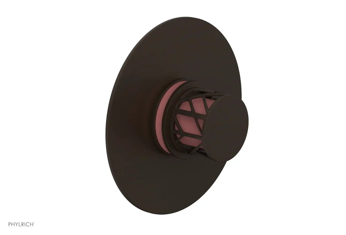 Phylrich JOLIE Pressure Balance Shower Plate & Handle Trim, Round Handle with "Pink" Accents by Phylrich