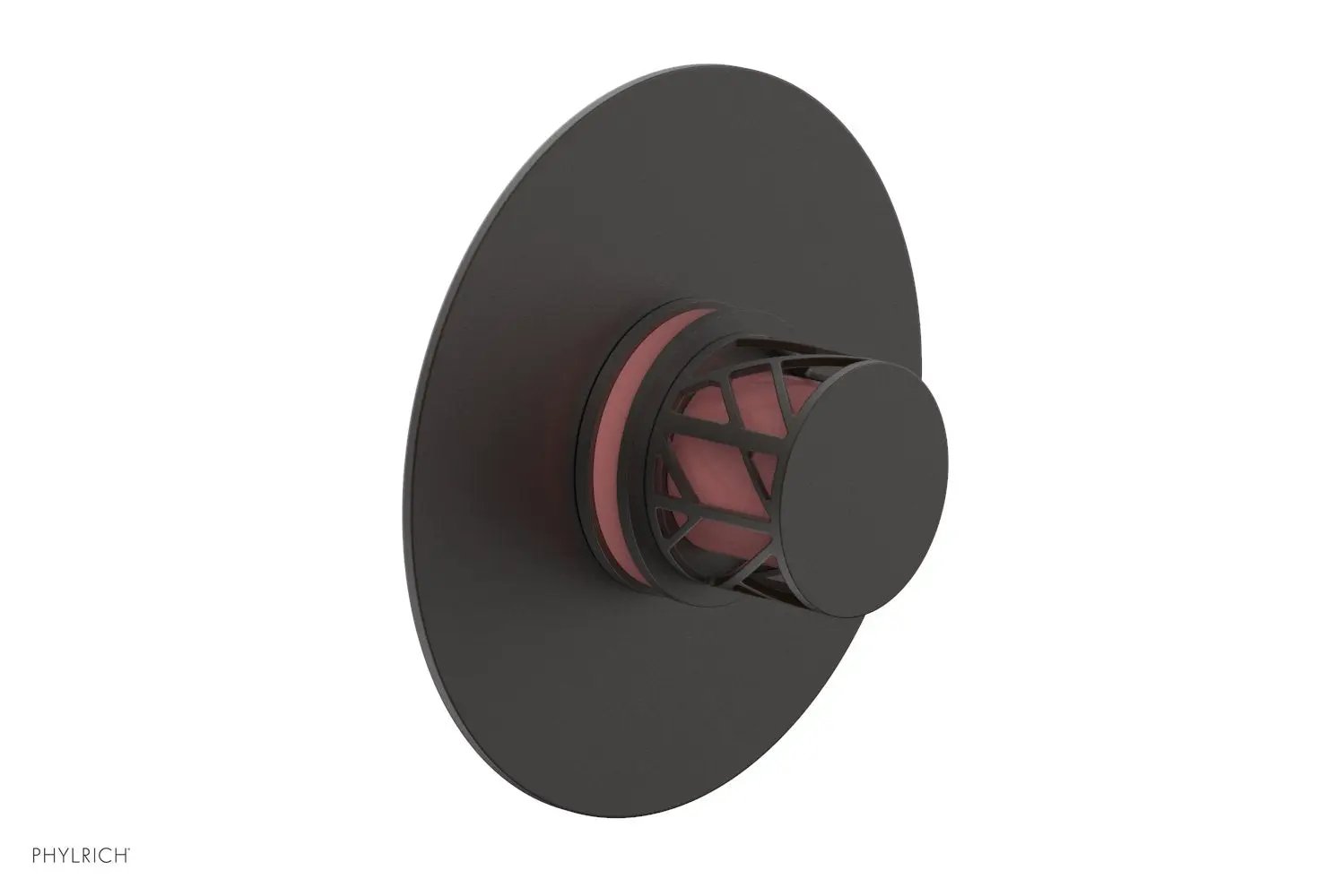 Phylrich JOLIE Pressure Balance Shower Plate & Handle Trim, Round Handle with "Pink" Accents by Phylrich