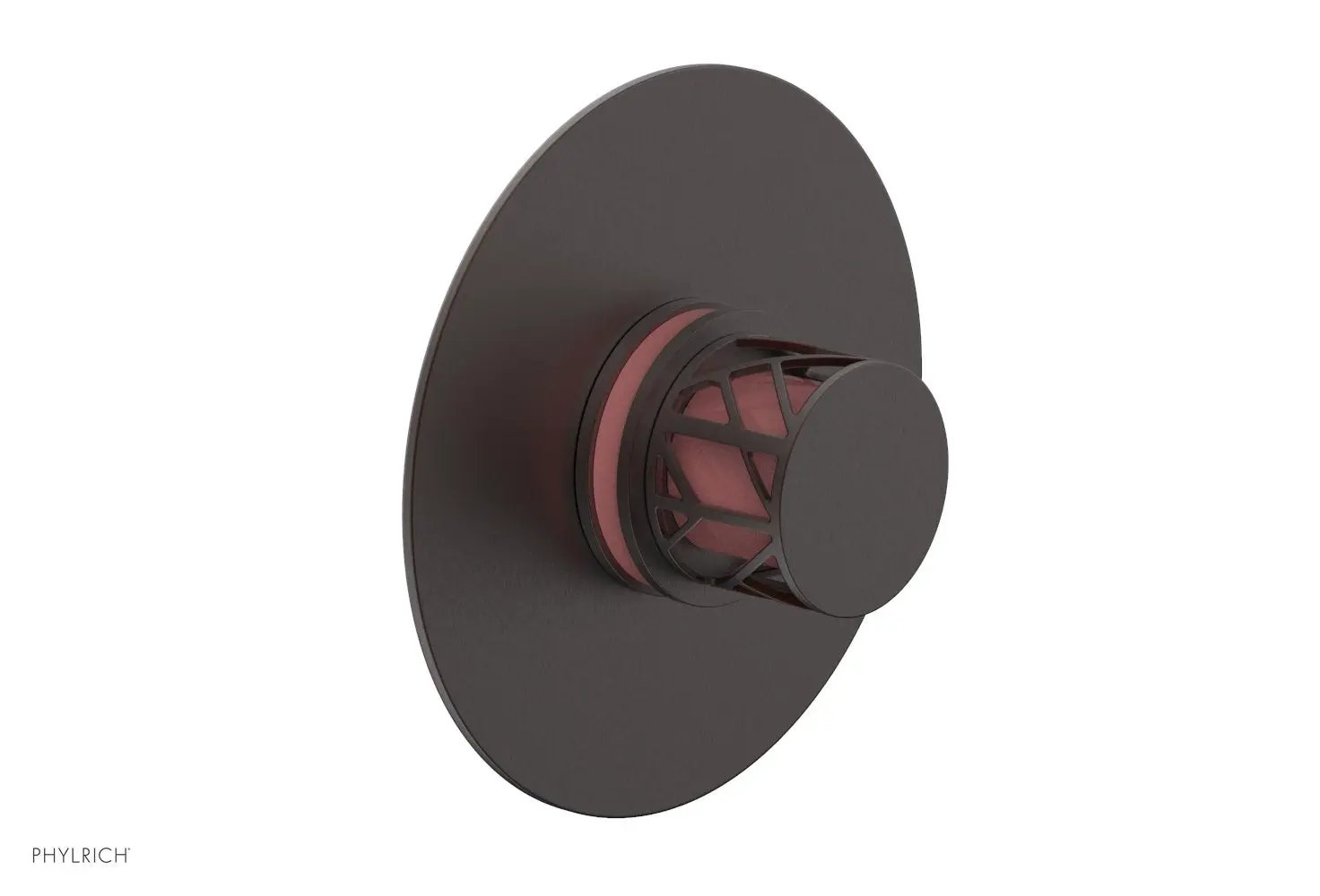 Phylrich JOLIE Thermostatic Shower Trim, Round Handle with "Pink" Accents by Phylrich