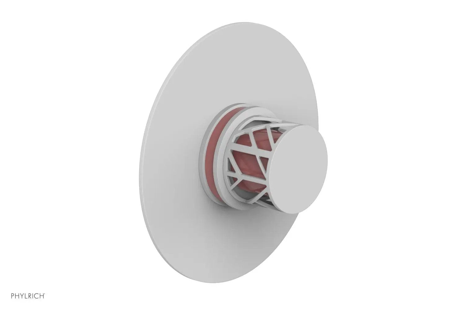 Phylrich JOLIE Thermostatic Shower Trim, Round Handle with "Pink" Accents by Phylrich