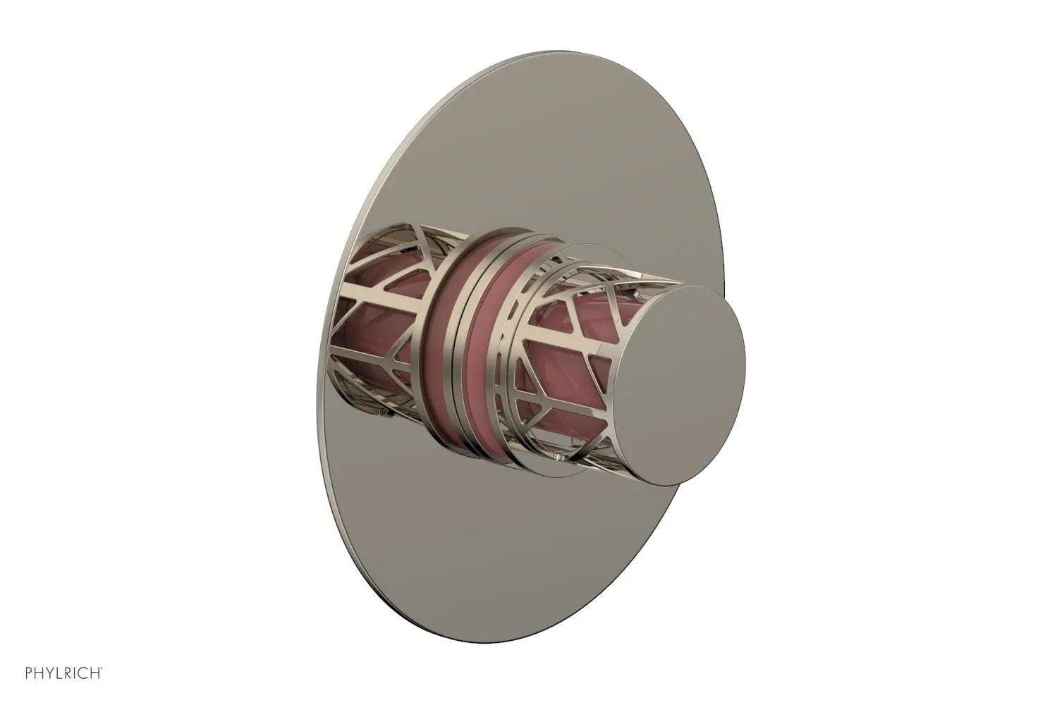 Phylrich JOLIE Pressure Balance Shower Plate & Handle Trim, Round Handle with "Pink" Accents by Phylrich