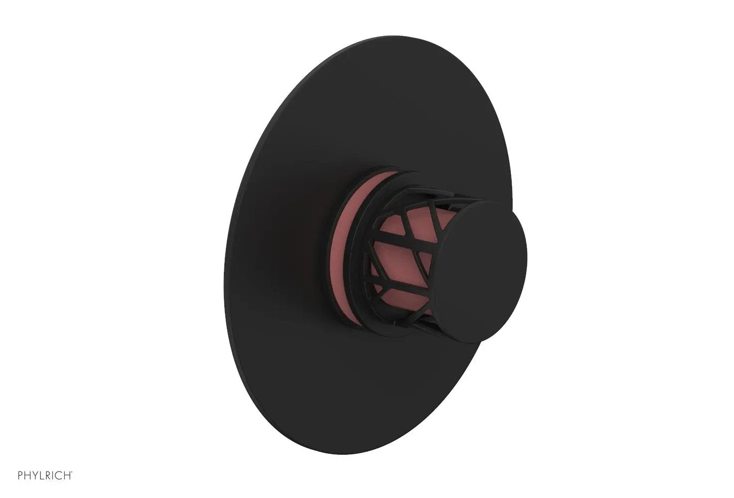 Phylrich JOLIE Pressure Balance Shower Plate & Handle Trim, Round Handle with "Pink" Accents by Phylrich