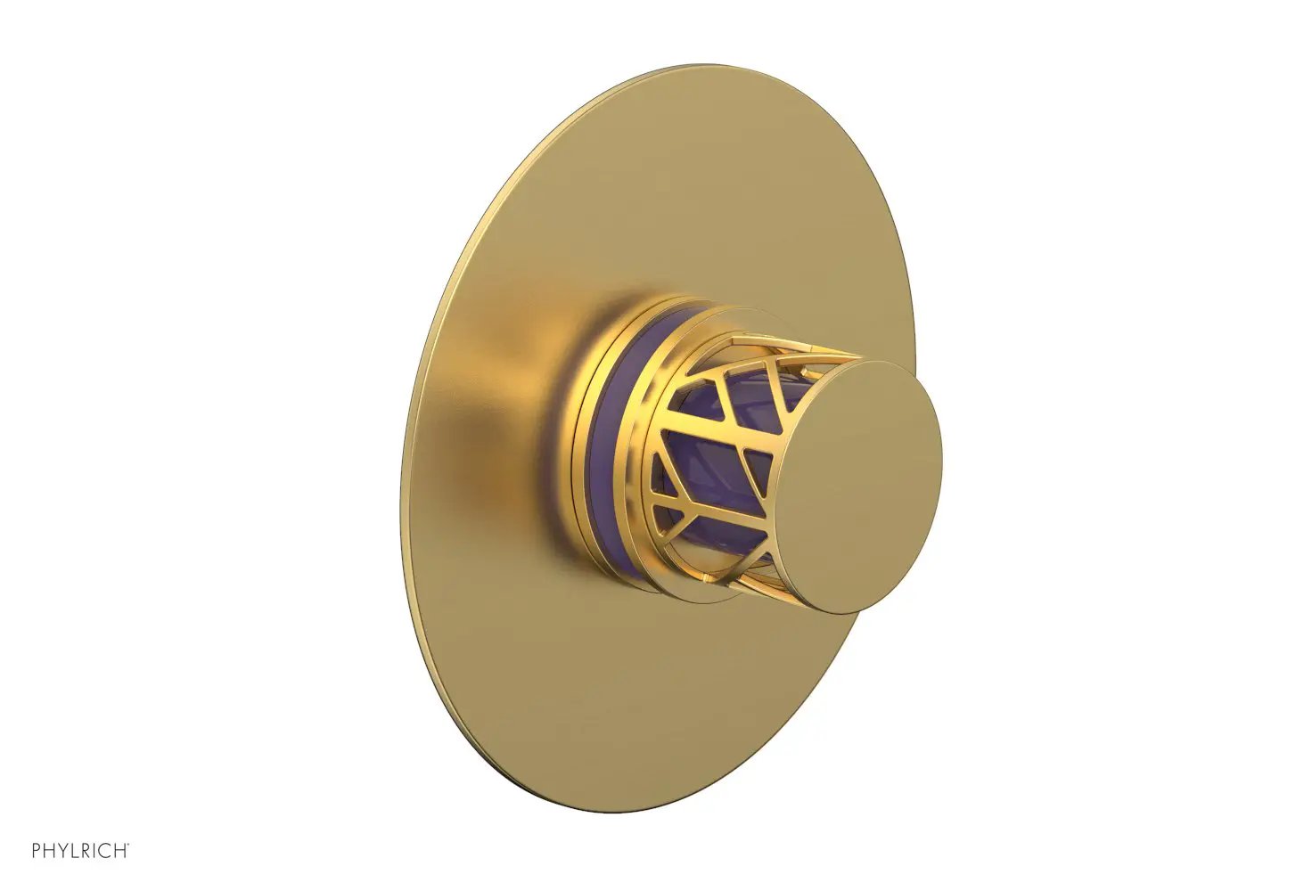 Phylrich JOLIE Pressure Balance Shower Plate & Handle Trim, Round Handle with "Purple" Accents by Phylrich