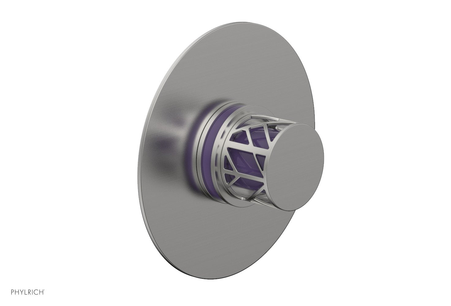 Phylrich JOLIE Thermostatic Shower Trim, Round Handle with "Purple" Accents