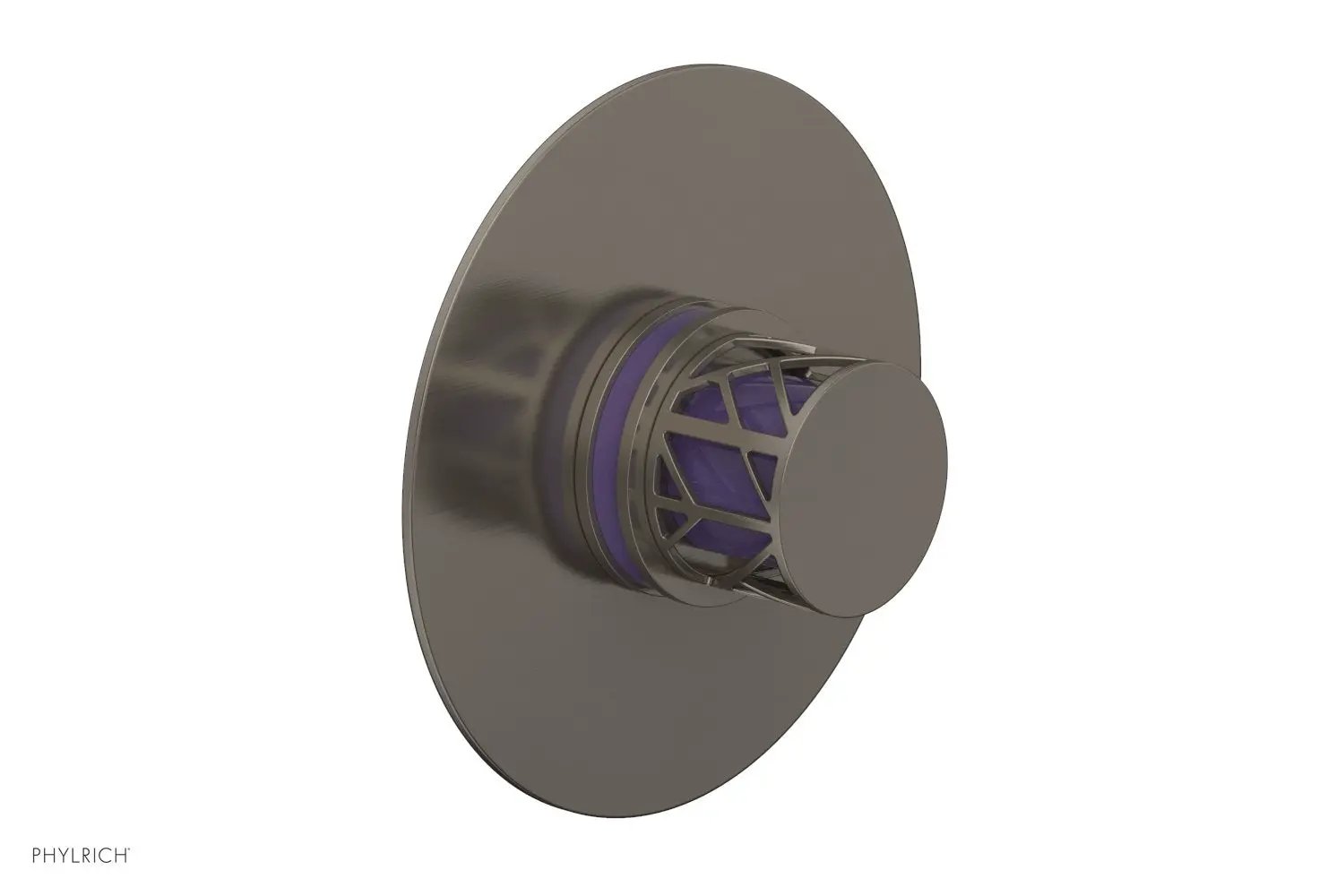 Phylrich JOLIE Pressure Balance Shower Plate & Handle Trim, Round Handle with "Purple" Accents by Phylrich