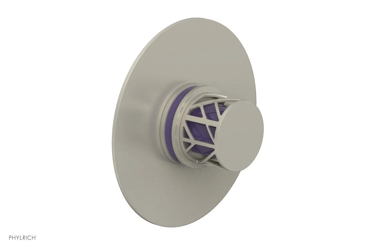 Phylrich JOLIE Pressure Balance Shower Plate & Handle Trim, Round Handle with "Purple" Accents by Phylrich