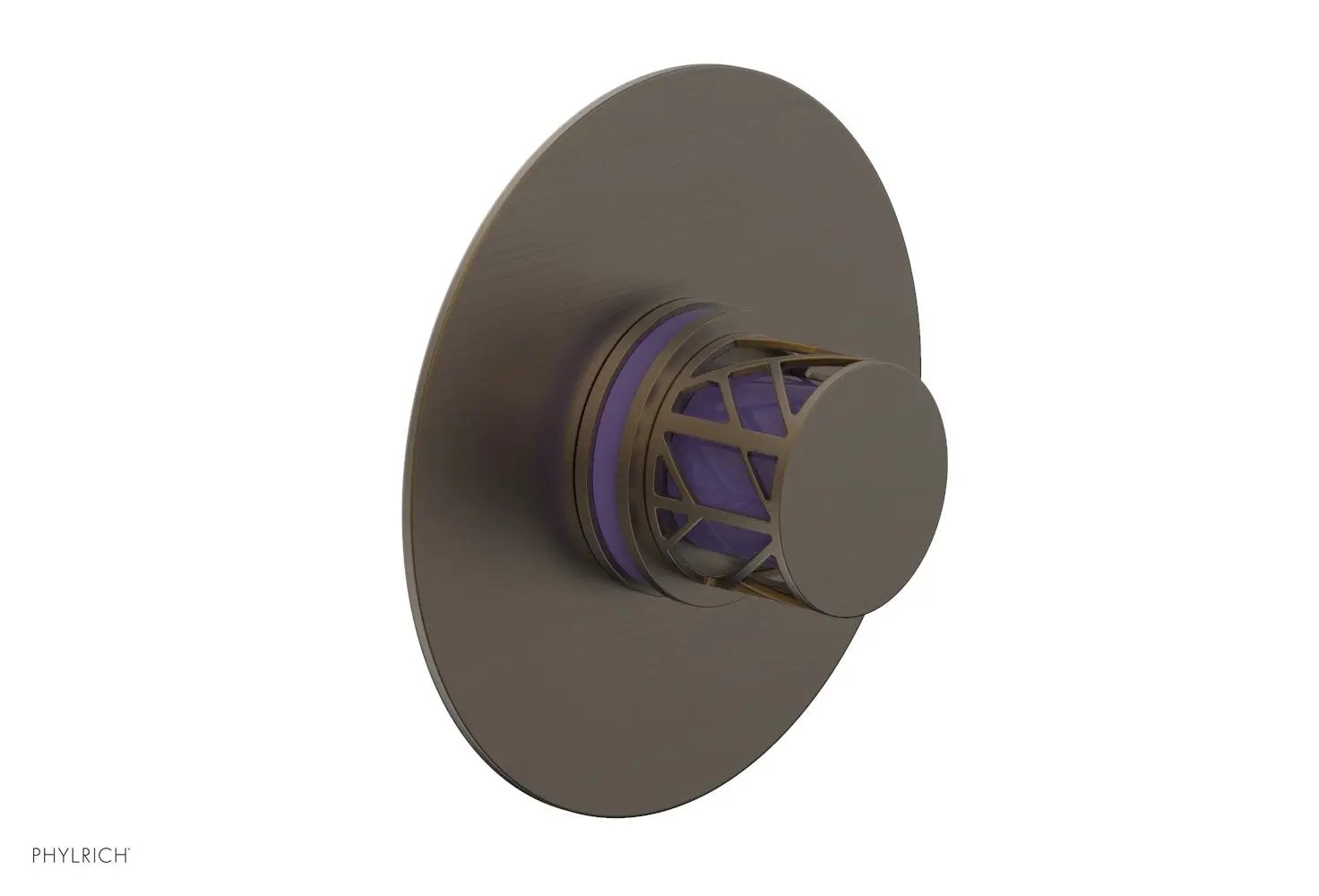 Phylrich JOLIE Pressure Balance Shower Plate & Handle Trim, Round Handle with "Purple" Accents by Phylrich