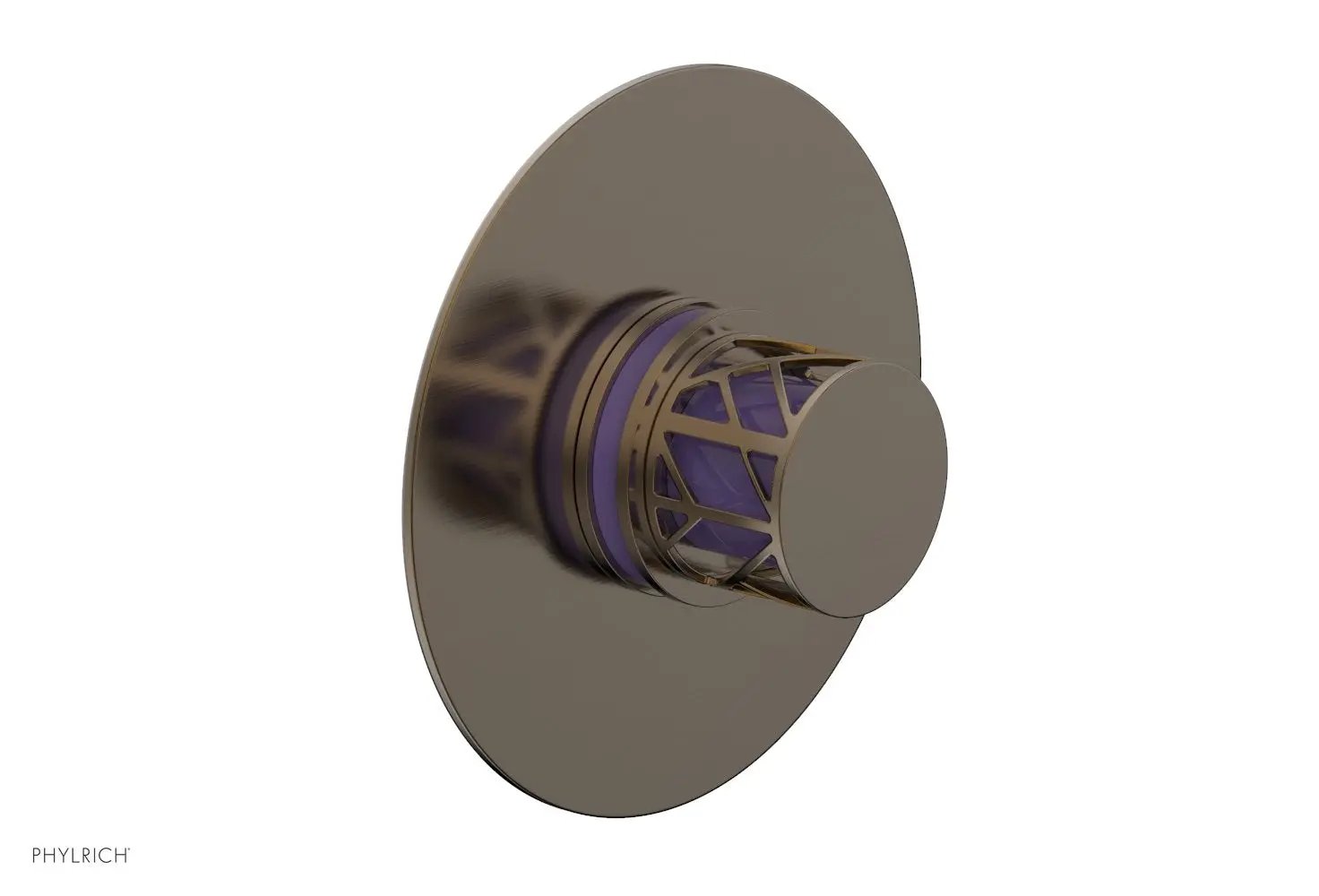 Phylrich JOLIE Pressure Balance Shower Plate & Handle Trim, Round Handle with "Purple" Accents by Phylrich