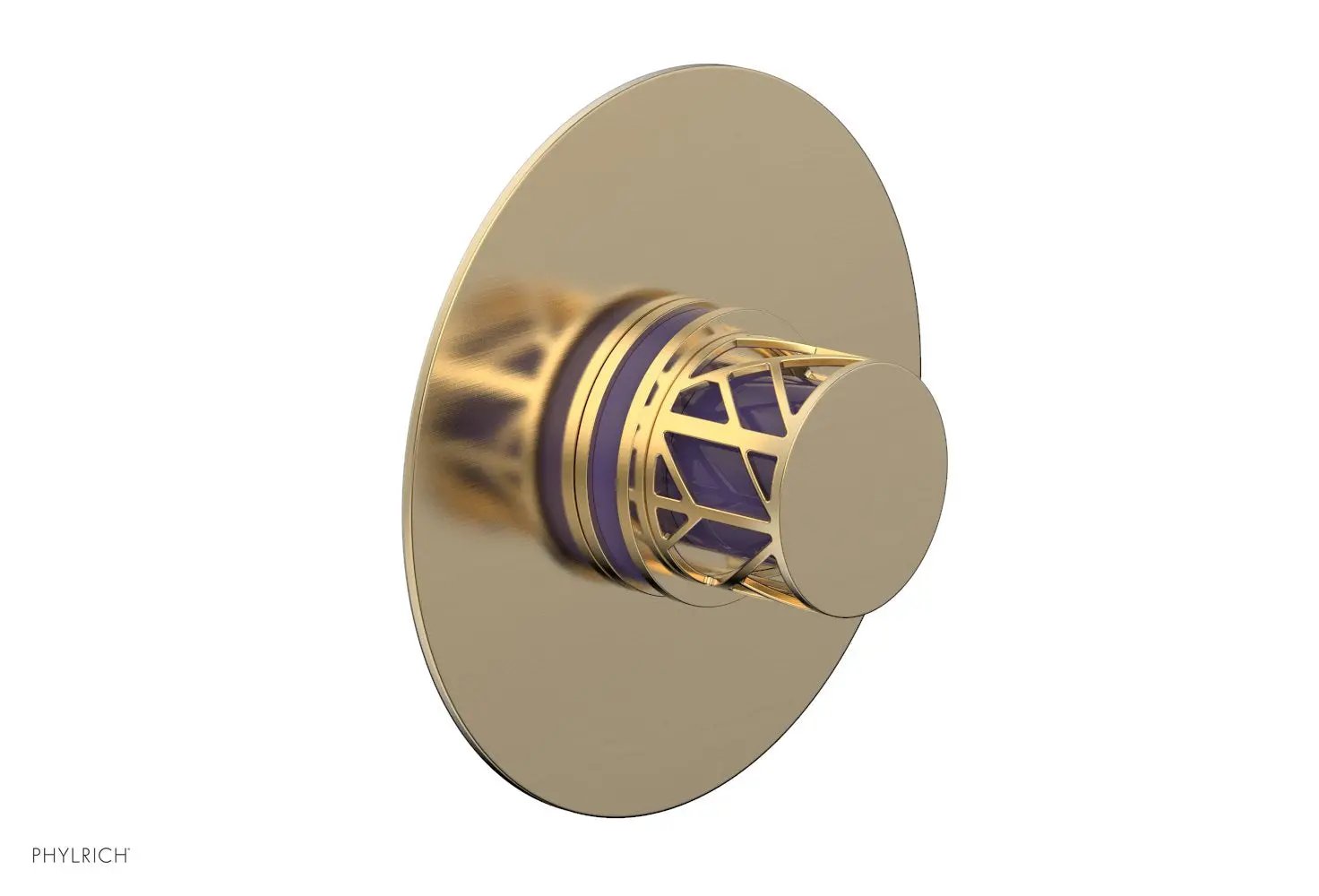 Phylrich JOLIE Pressure Balance Shower Plate & Handle Trim, Round Handle with "Purple" Accents by Phylrich