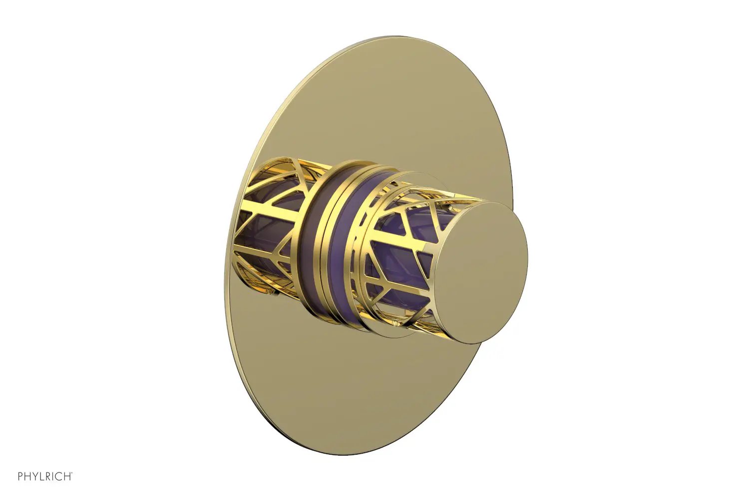 Phylrich JOLIE Pressure Balance Shower Plate & Handle Trim, Round Handle with "Purple" Accents by Phylrich
