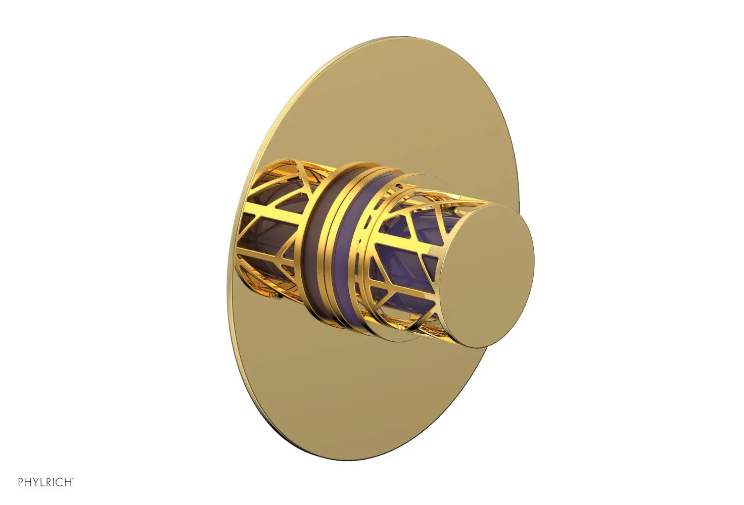 Phylrich JOLIE Pressure Balance Shower Plate & Handle Trim, Round Handle with "Purple" Accents by Phylrich