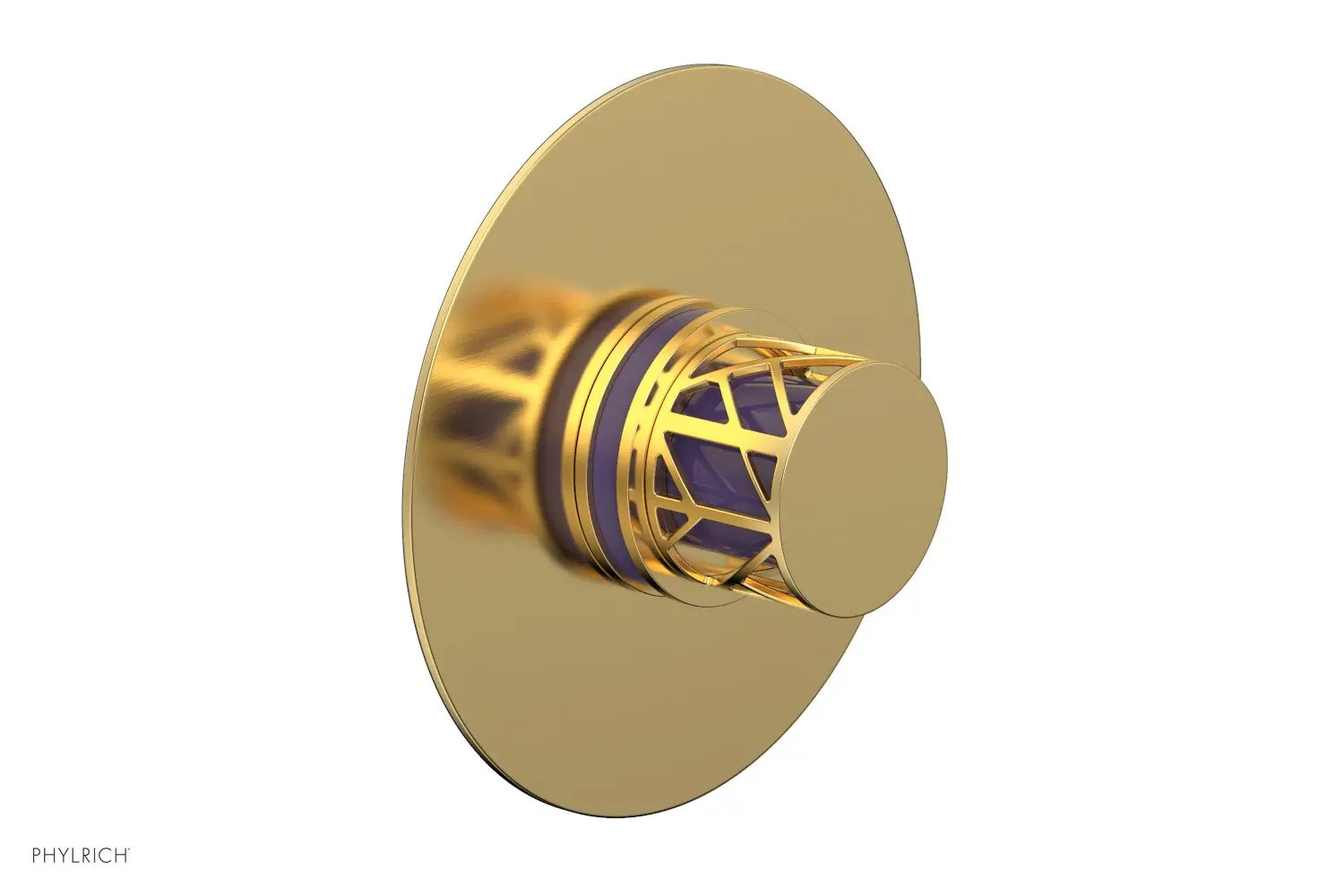 Phylrich JOLIE Pressure Balance Shower Plate & Handle Trim, Round Handle with "Purple" Accents by Phylrich