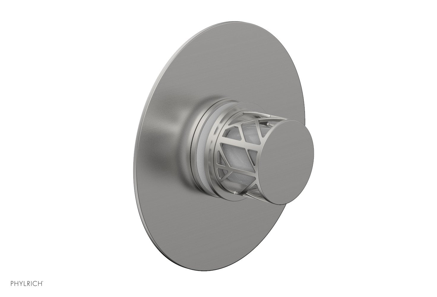 Phylrich JOLIE Pressure Balance Shower Plate & Handle Trim, Round Handle with "White" Accents by Phylrich