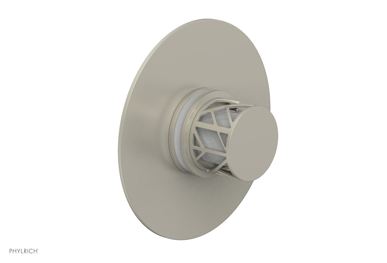 Phylrich JOLIE Thermostatic Shower Trim, Round Handle with "White" Accents