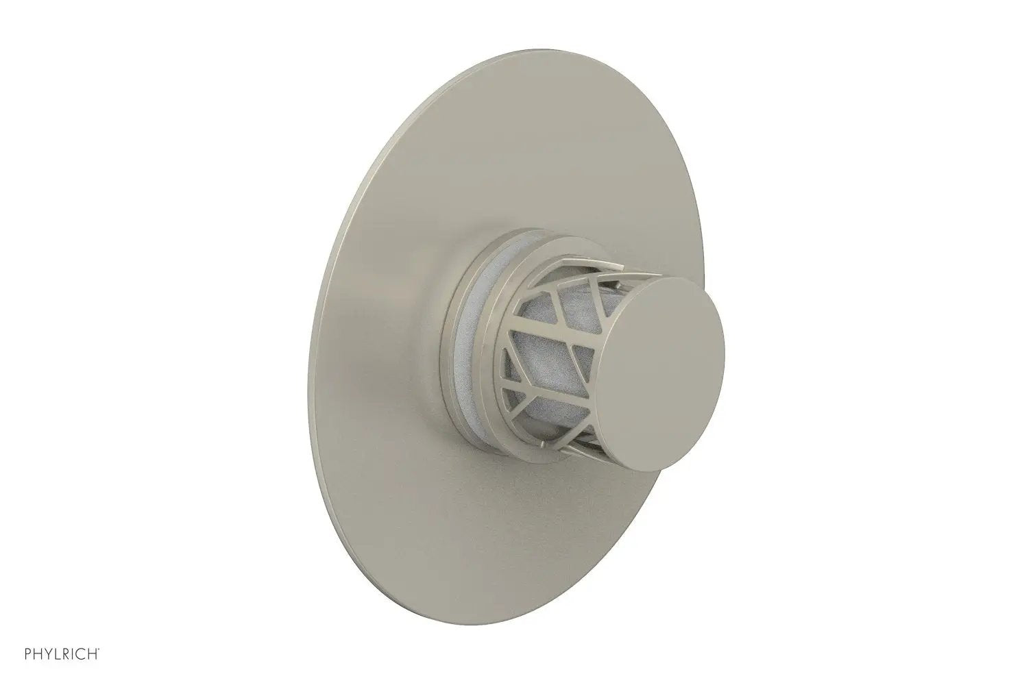 Phylrich JOLIE Thermostatic Shower Trim, Round Handle with "White" Accents by Phylrich