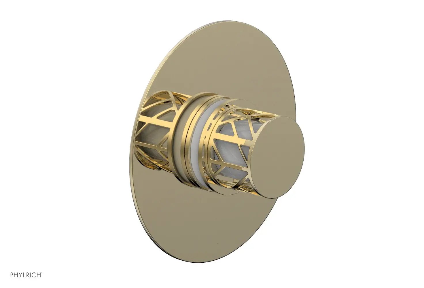 Phylrich JOLIE Thermostatic Shower Trim, Round Handle with "White" Accents by Phylrich