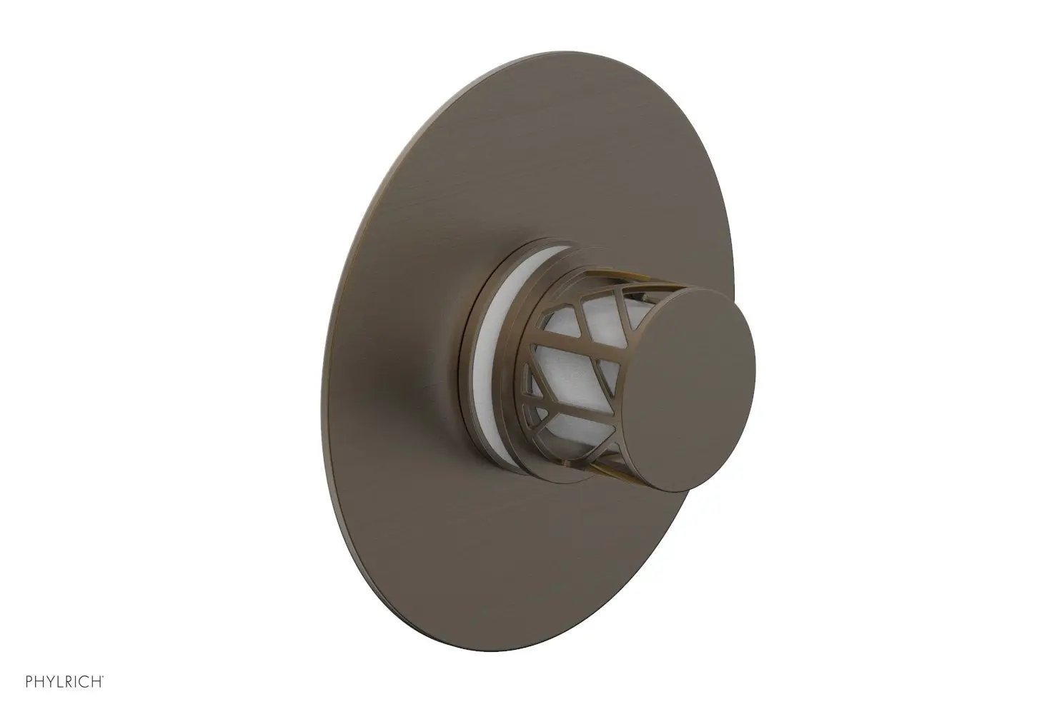 Phylrich JOLIE Thermostatic Shower Trim, Round Handle with "White" Accents by Phylrich