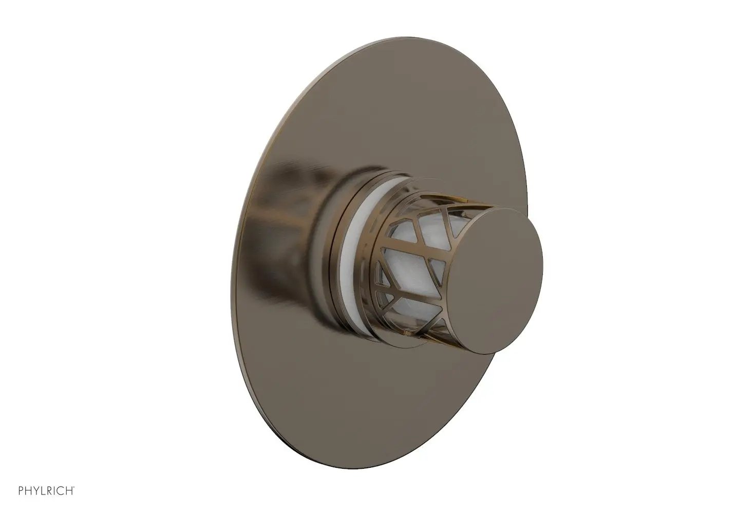 Phylrich JOLIE Thermostatic Shower Trim, Round Handle with "White" Accents by Phylrich