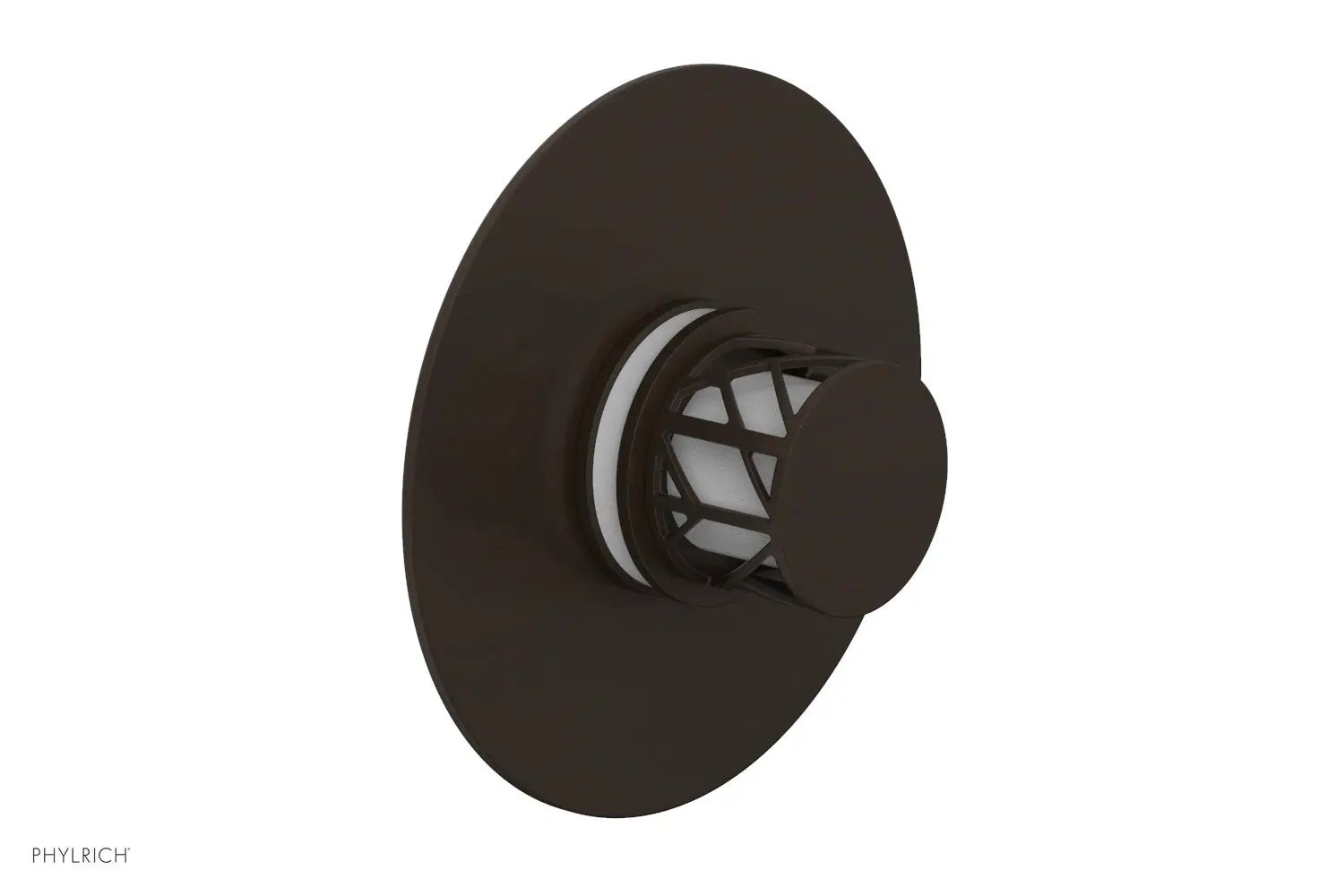 Phylrich JOLIE Thermostatic Shower Trim, Round Handle with "White" Accents by Phylrich