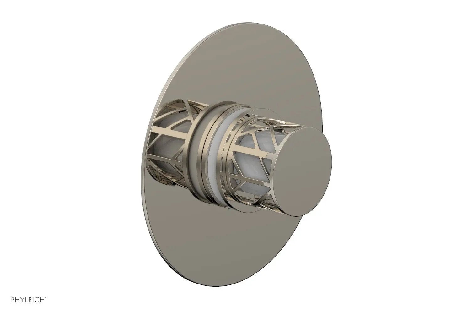 Phylrich JOLIE Thermostatic Shower Trim, Round Handle with "White" Accents by Phylrich