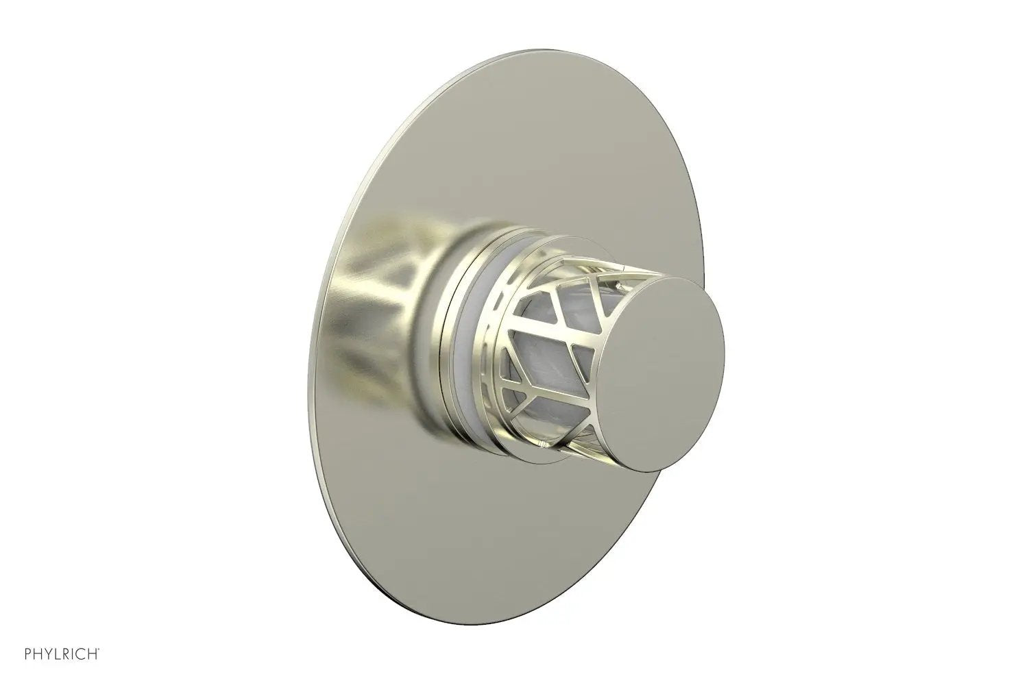 Phylrich JOLIE Thermostatic Shower Trim, Round Handle with "White" Accents by Phylrich