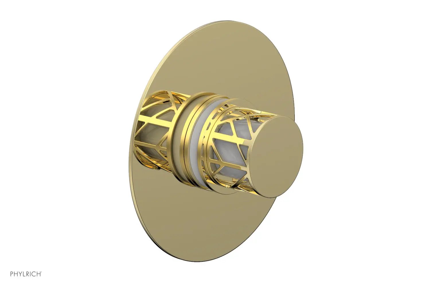 Phylrich JOLIE Thermostatic Shower Trim, Round Handle with "White" Accents by Phylrich