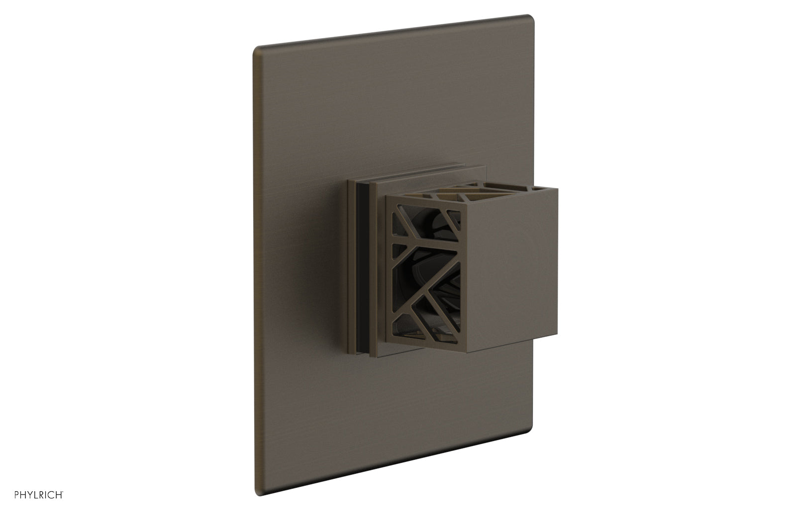 Phylrich JOLIE Thermostatic Shower Trim, Square Handle with "Black" Accents