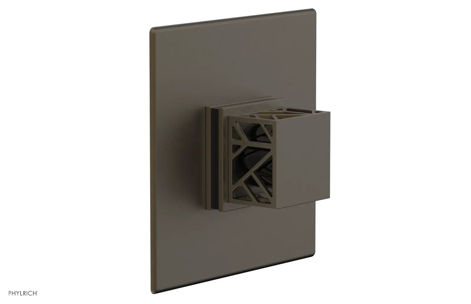 Phylrich JOLIE Pressure Balance Shower Plate & Handle Trim, Square Handle with "Black" Accents by Phylrich