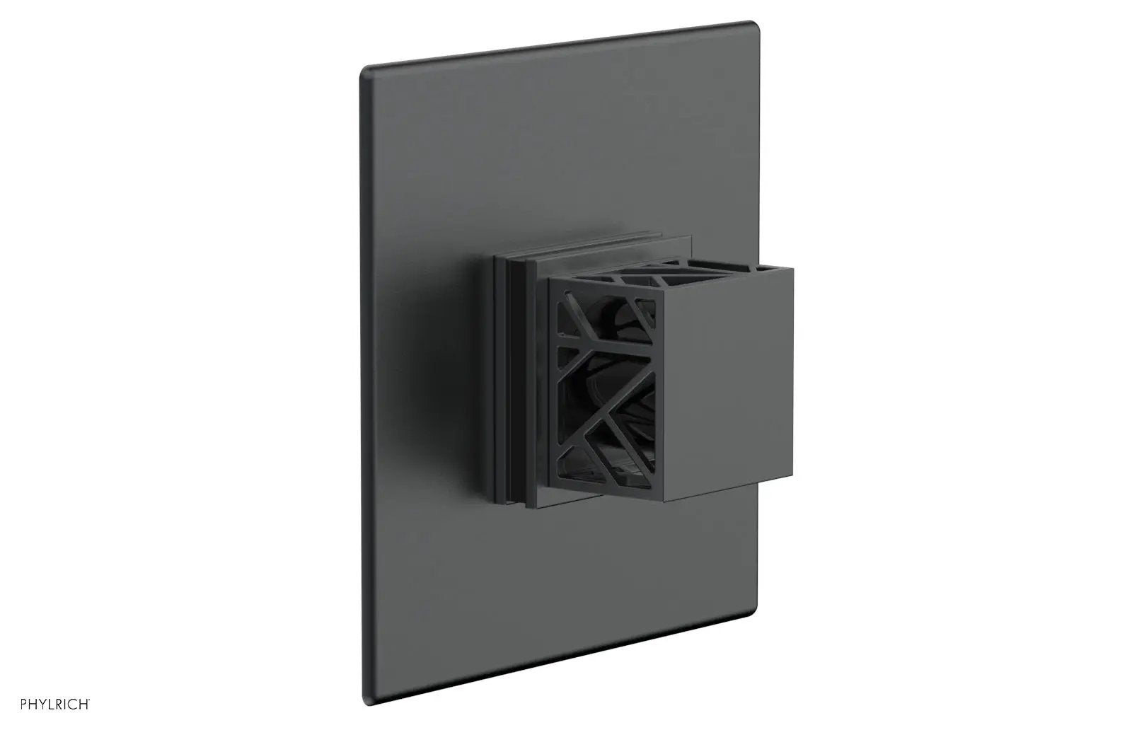 Phylrich JOLIE Pressure Balance Shower Plate & Handle Trim, Square Handle with "Black" Accents by Phylrich