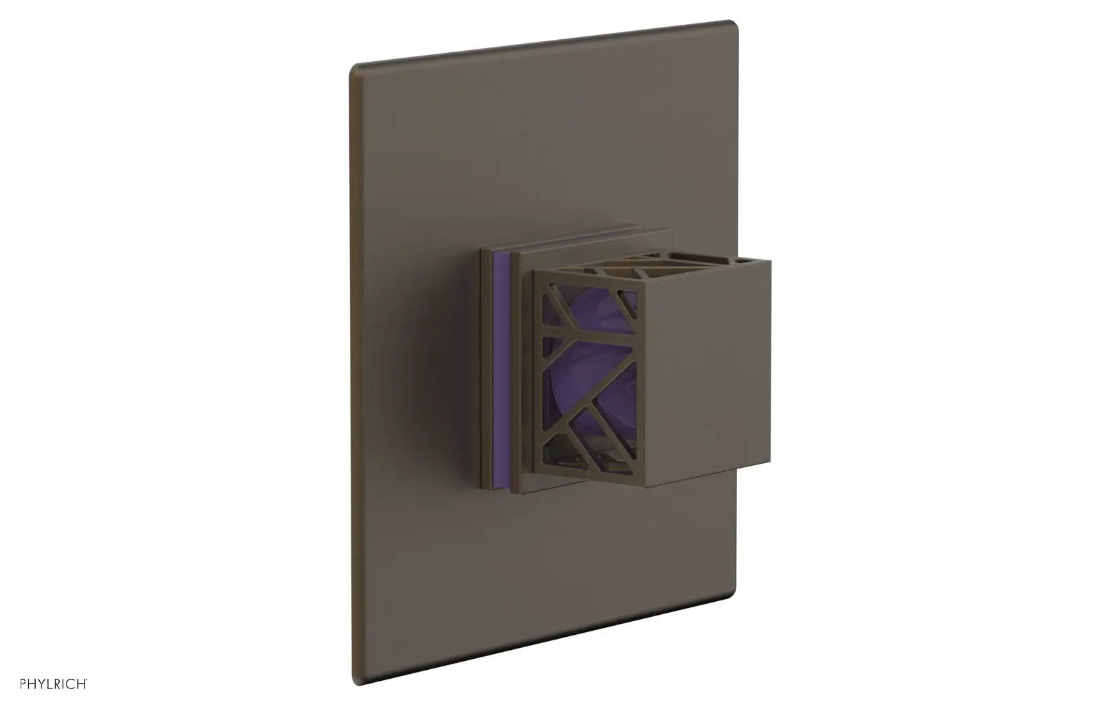 Phylrich JOLIE Pressure Balance Shower Plate & Handle Trim, Square Handle with "Purple" Accents by Phylrich